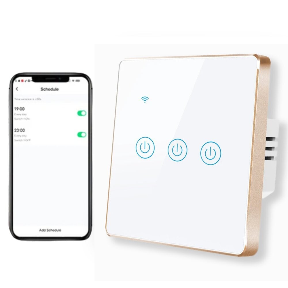 Nutikas wifi elektriline puuteekraaniga lüliti kaugrakendusega 600W LIVMAN DS-101AL hind ja info | Lülitid ja pistikupesad | kaup24.ee