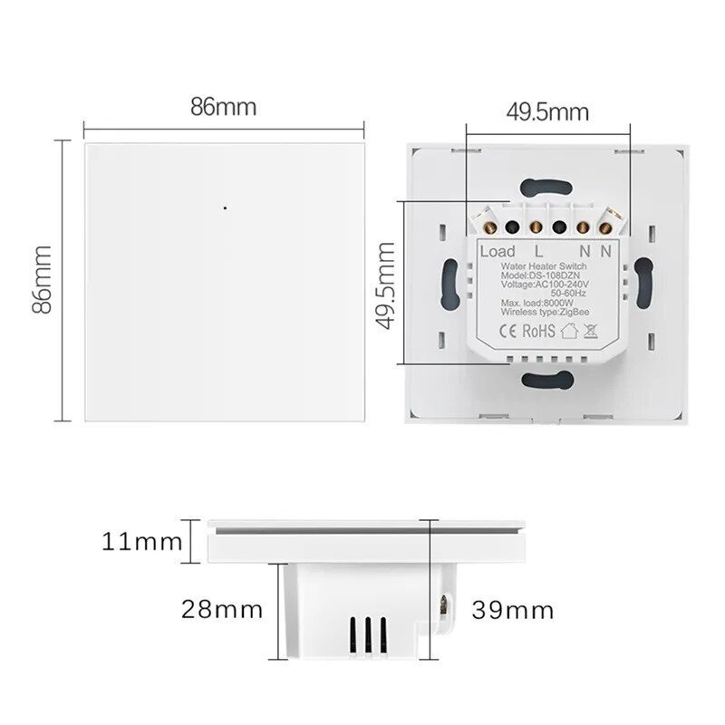 Nutikas wifi elektrilüliti kaugrakendusega 600W LIVMAN DS-1081WL цена и информация | Lülitid ja pistikupesad | kaup24.ee