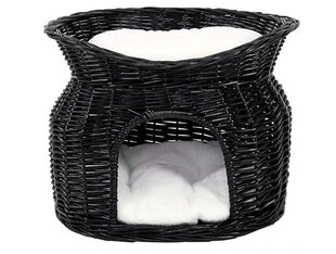 Плетеная лежанка для животных Lionto, черная, 55x39x43 см цена и информация | Лежаки, домики | kaup24.ee