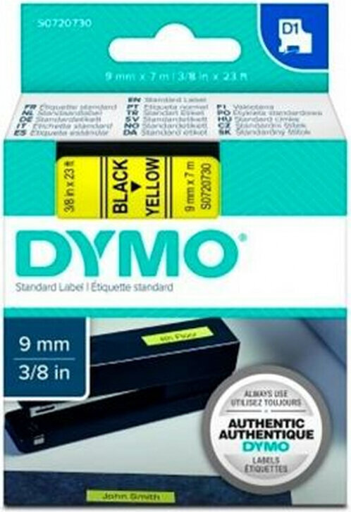Lamineeritud teip etiketimasinatele Dymo D1 40918 LabelManager™ Must Kollane 9 mm (5 tk.) hind ja info | Printeritarvikud | kaup24.ee