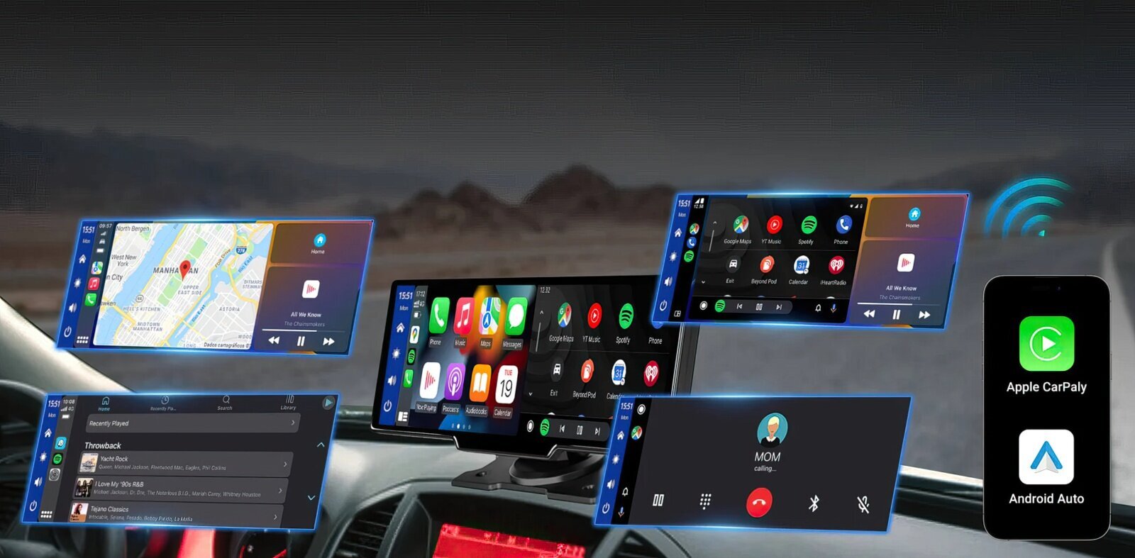 Ottocast kaasaskantav autoekraan 10" Apple Carplay Android Auto hind ja info | FM modulaatorid, FM trasmitterid | kaup24.ee