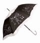 Naiste pikk automaatne vihmavari PARASOL, must valge volangiga цена и информация | Naiste vihmavarjud | kaup24.ee