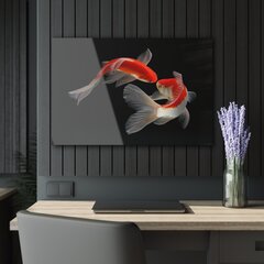 Картина из закаленного стекла Две красные рыбки цена и информация | Картины, живопись | kaup24.ee