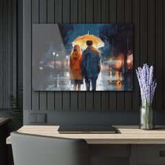 Картина из закаленного стекла Прогулка под дождем цена и информация | Картины, живопись | kaup24.ee