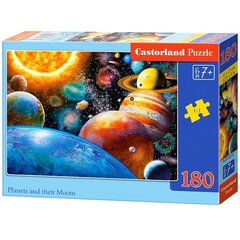 Puzzle Planeedid ja nende kuud, 180 tükki цена и информация | Пазлы | kaup24.ee