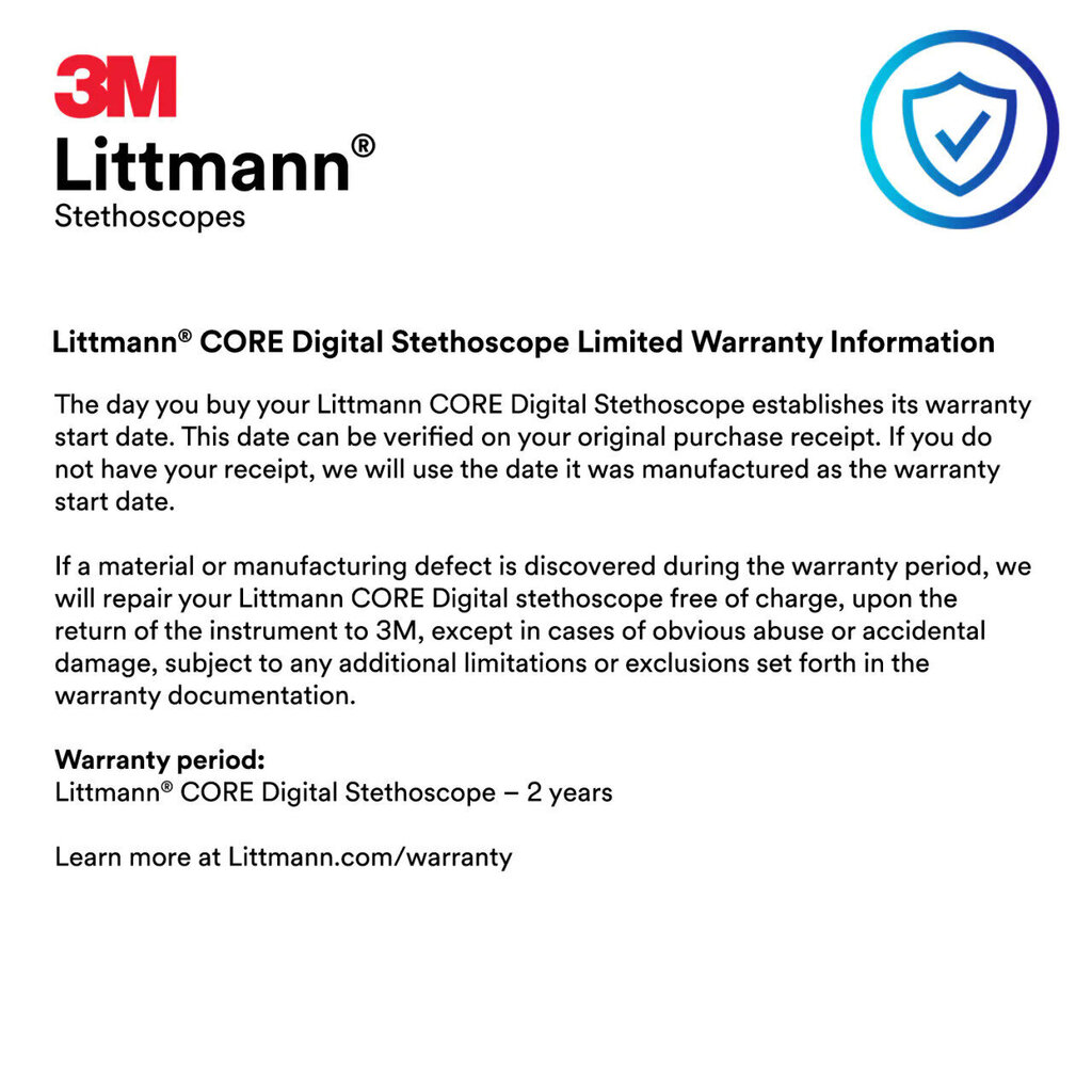 Stetoskoop 3M Littmann Core, 1 tk цена и информация | Põetamiseks | kaup24.ee