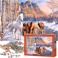 Пазл "Лошади зимний пейзаж" Castorland, 500 деталей цена и информация | Пазлы | kaup24.ee