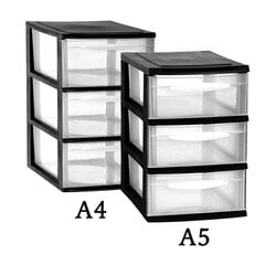 модульная тумба 3 ящика, черная цена и информация | Шкафчики в гостиную | kaup24.ee