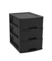 модульный шкаф с 3 ящиками, черный цена и информация | Шкафчики в гостиную | kaup24.ee