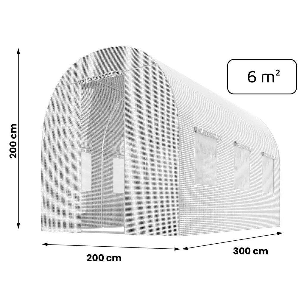 Kasvuhoonefilm jaoks, 2 m. x 3 m. 6m2, valge цена и информация | Kasvuhooned | kaup24.ee