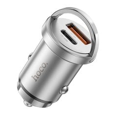 Автомобильное зарядное устройство HOCO USB QC 3.0 + Type C PD 45W NZ10 серебристый цена и информация | Lisaseadmed | kaup24.ee