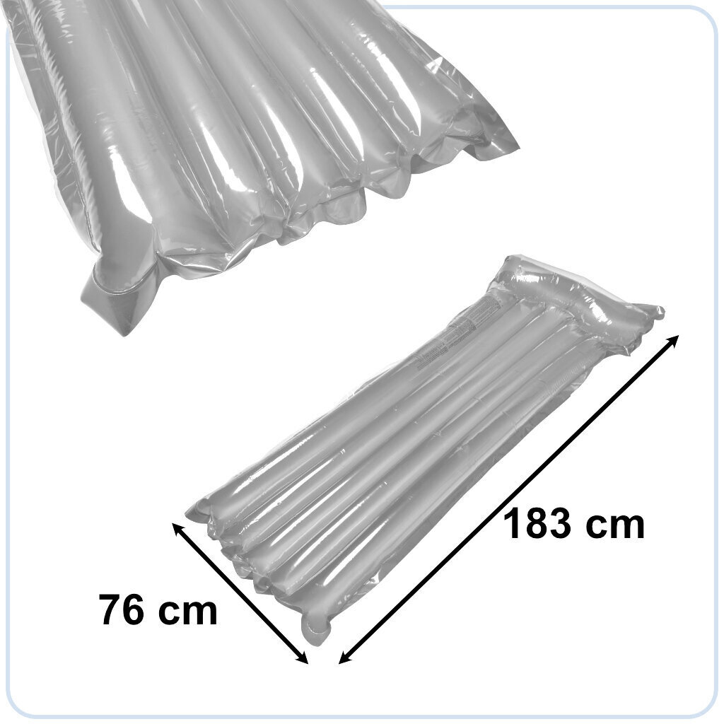 Täispuhutav rannamadrats, 183 cm. x 76 cm., hall hind ja info | Täispuhutavad madratsid ja mööbel | kaup24.ee