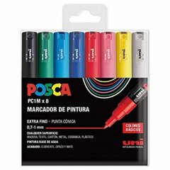 Markerite komplekt Posca PC-1M, 8 tk hind ja info | Kunstitarbed, voolimise tarvikud | kaup24.ee