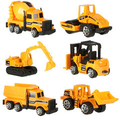Набор машин строительной техники, 6 штук цена и информация | Игрушки для мальчиков | kaup24.ee