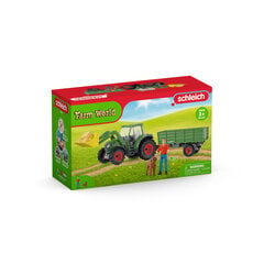 Traktor koos haagisega Farm World Schleich, roheline цена и информация | Развивающий мелкую моторику - кинетический песок KeyCraft NV215 (80 г) детям от 3+ лет, бежевый | kaup24.ee