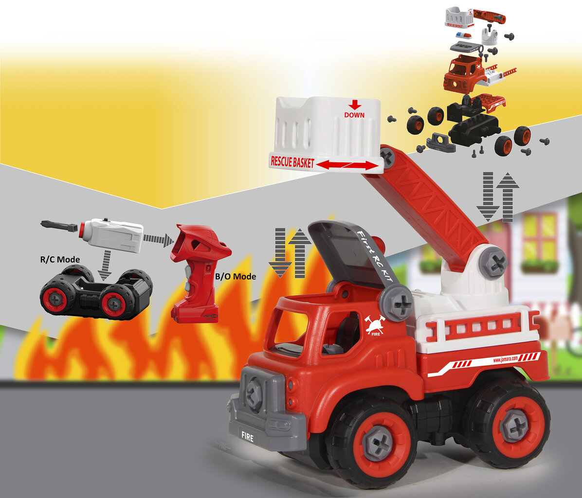 Konstruktori komplekt Ehita raadioteel juhitav tuletõrjeauto hind ja info | Poiste mänguasjad | kaup24.ee