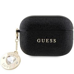 Guess GUAP2PGEHCDK AirPods Pro 2 cover czarny|black Fixed Glitter Heart Diamond Charm цена и информация | Guess Внешние аксессуары для компьютеров | kaup24.ee