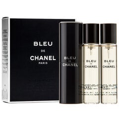 Chanel Bleu de Chanel EDT для мужчин 3x20 мл цена и информация | Мужские духи | kaup24.ee