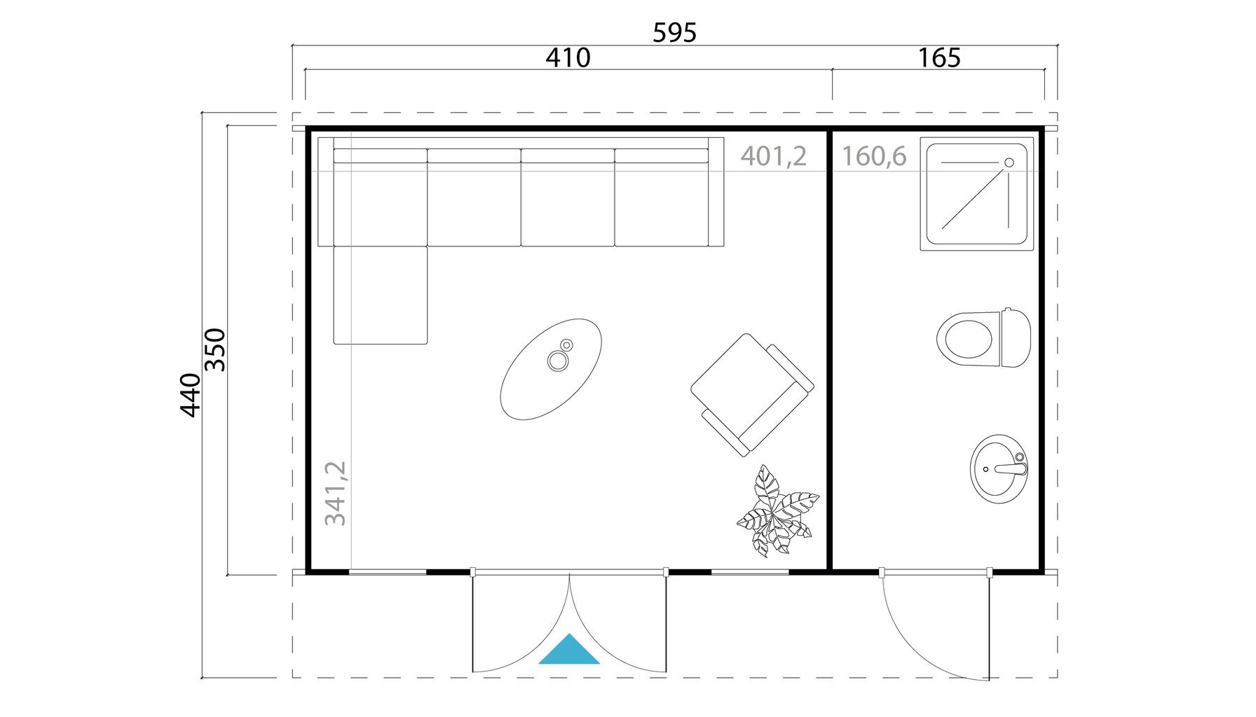 Aiamaja Sitsiilia2 19,3 m² siledate nurkadega hind ja info | Kuurid ja aiamajad | kaup24.ee