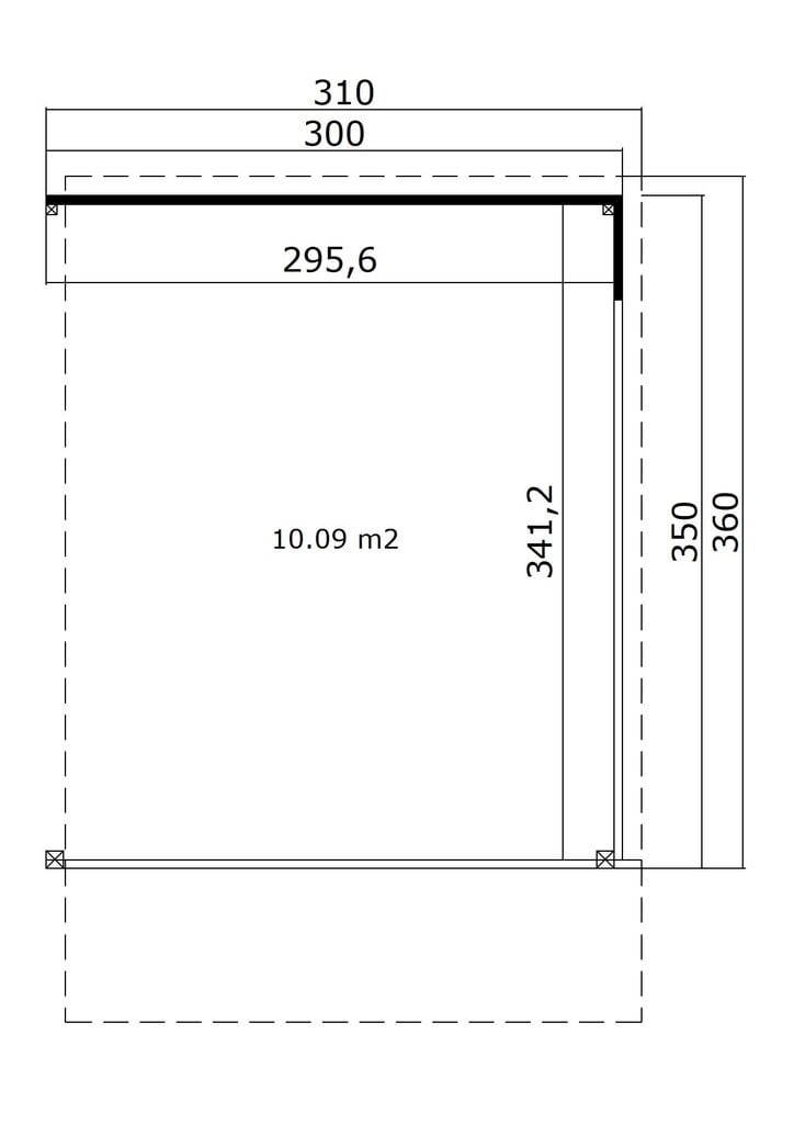 Aiamaja Sitsiilia2 5,75 x 3,5 m siledate nurkadega + katusealune 3,0 x 3,5 m hind ja info | Kuurid ja aiamajad | kaup24.ee