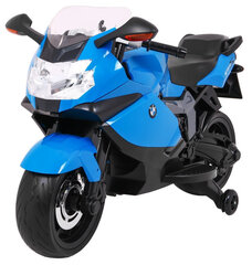 Детский аккумуляторный мотоцикл Bmw K1300S, синий, спицованные колеса, звуки и свет цена и информация | Электромобили для детей | kaup24.ee