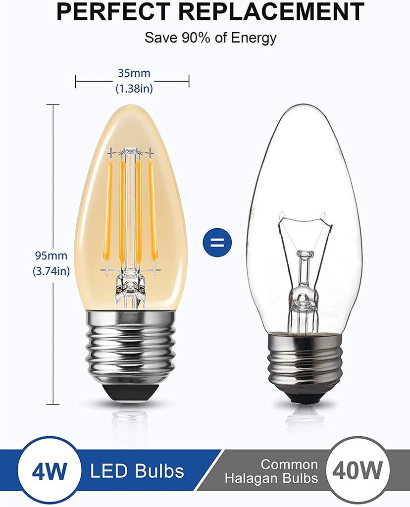 Lambipirn LED E27, 4 tk, 4 W цена и информация | Lambipirnid, lambid | kaup24.ee