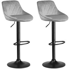 Барный стул со спинкой, 2 шт., Nerra, светло-серый цена и информация | Стулья для кухни и столовой | kaup24.ee