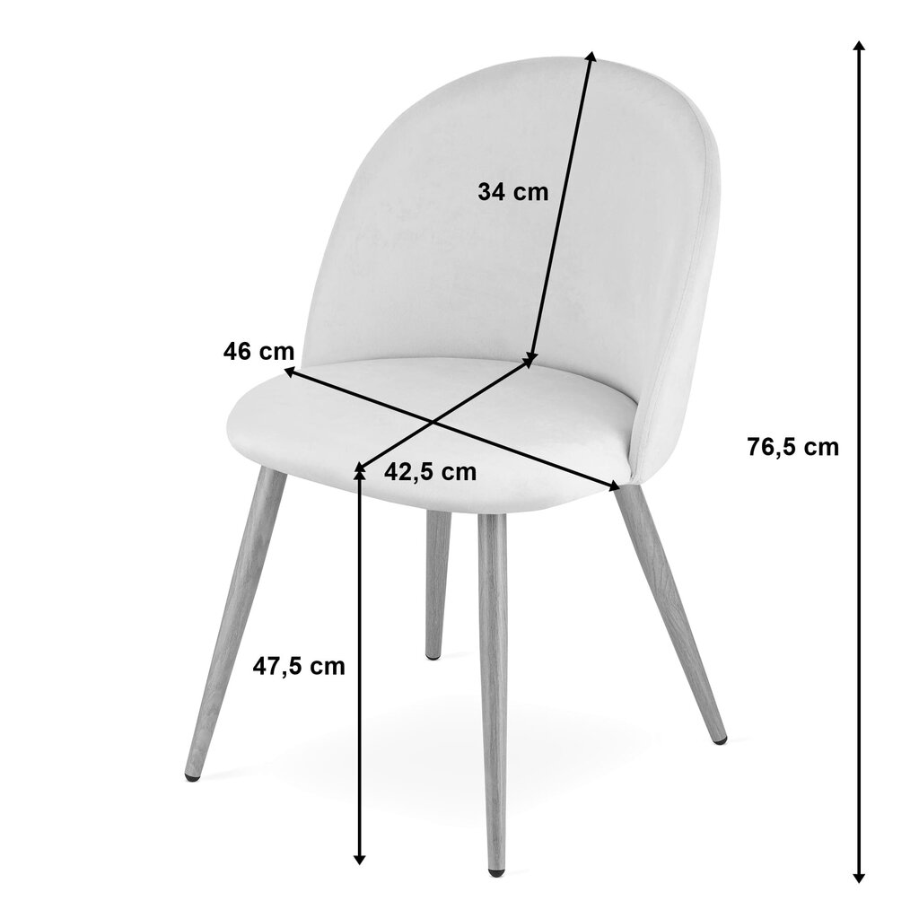 4 toolist koosnev komplekt, hall цена и информация | Söögitoolid, baaritoolid | kaup24.ee