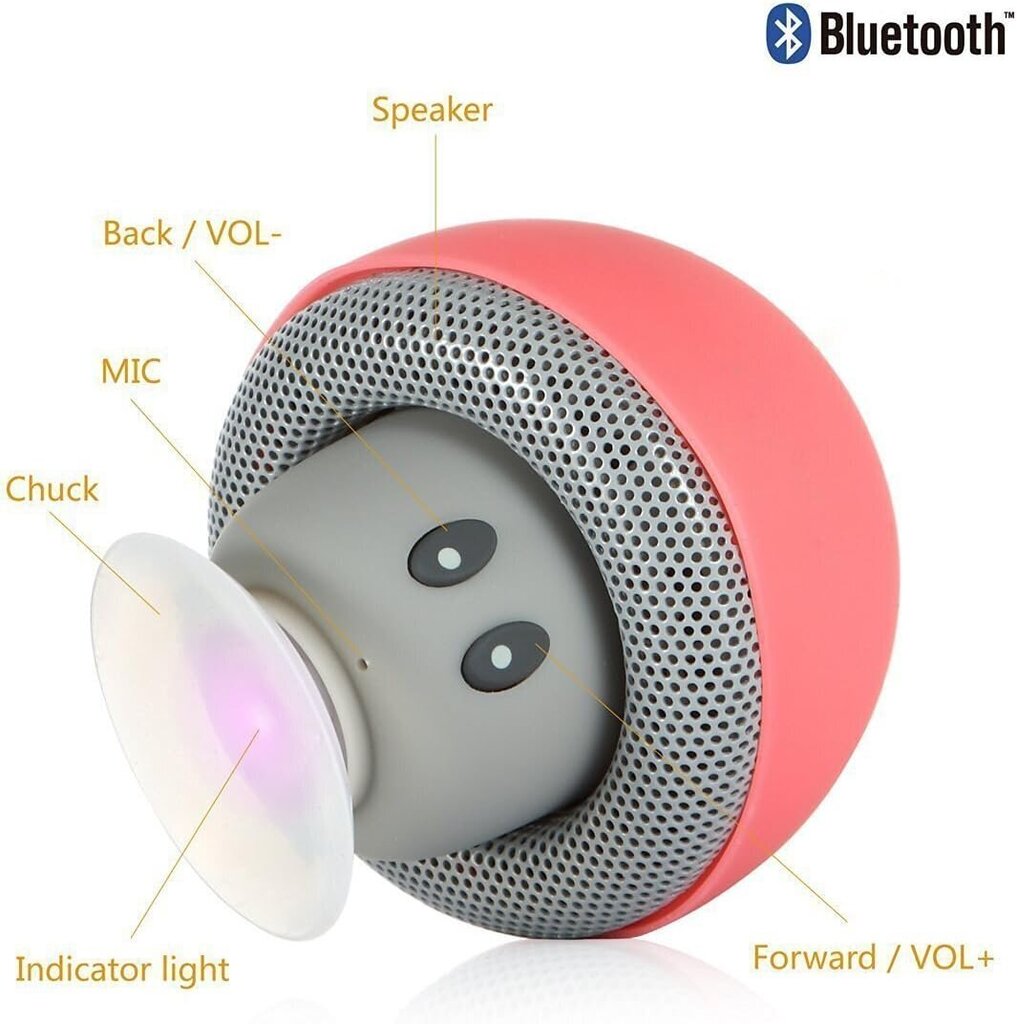 Sudroid Mushroom Mini juhtmeta Bluetooth-kõlar mikrofoniga, punane hind ja info | Kõlarid | kaup24.ee