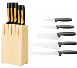 Набор ножей в блоке Fiskars Functional Form, 5 шт. цена и информация | Ножи и аксессуары для них | kaup24.ee