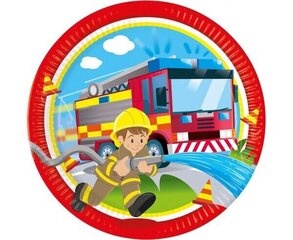Pabertaldrikud "Tuletõrjuja", 8 tk, 23 cm hind ja info | Ühekordsed nõud | kaup24.ee