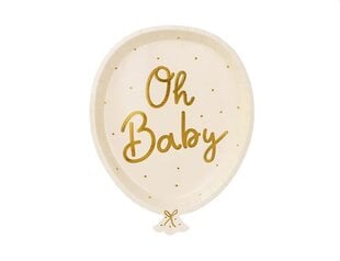 Pabertaldrikud "Oh Baby", 6 tk., 17,5 x 22 cm цена и информация | Праздничная одноразовая посуда | kaup24.ee