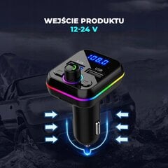 Автомобильный BLUETOOTH трансмиттер FM 2x USB RGB цена и информация | FM модуляторы, FM трансмиттер | kaup24.ee