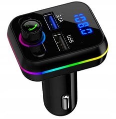 Автомобильный BLUETOOTH трансмиттер FM 2x USB RGB цена и информация | FM модуляторы, FM трансмиттер | kaup24.ee