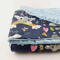 Стандартное утяжеленное одеяло для всех одеял с набором из 8 лент, застегивается на молнию и подлежит машинной стирке (однотонное, голубое, 122 x 198 см) цена и информация | Одеяла | kaup24.ee