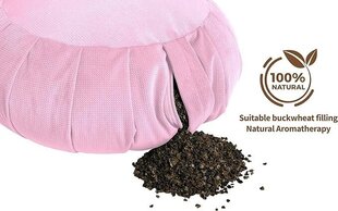 Sensory Owl Zafu подушка для йоги - подушка для медитации - круглая - 100% хлопок - гречиха - Сделано в ЕС Высота 18 см - Диаметр 35 см - розовый цвет цена и информация | Декоративные подушки и наволочки | kaup24.ee