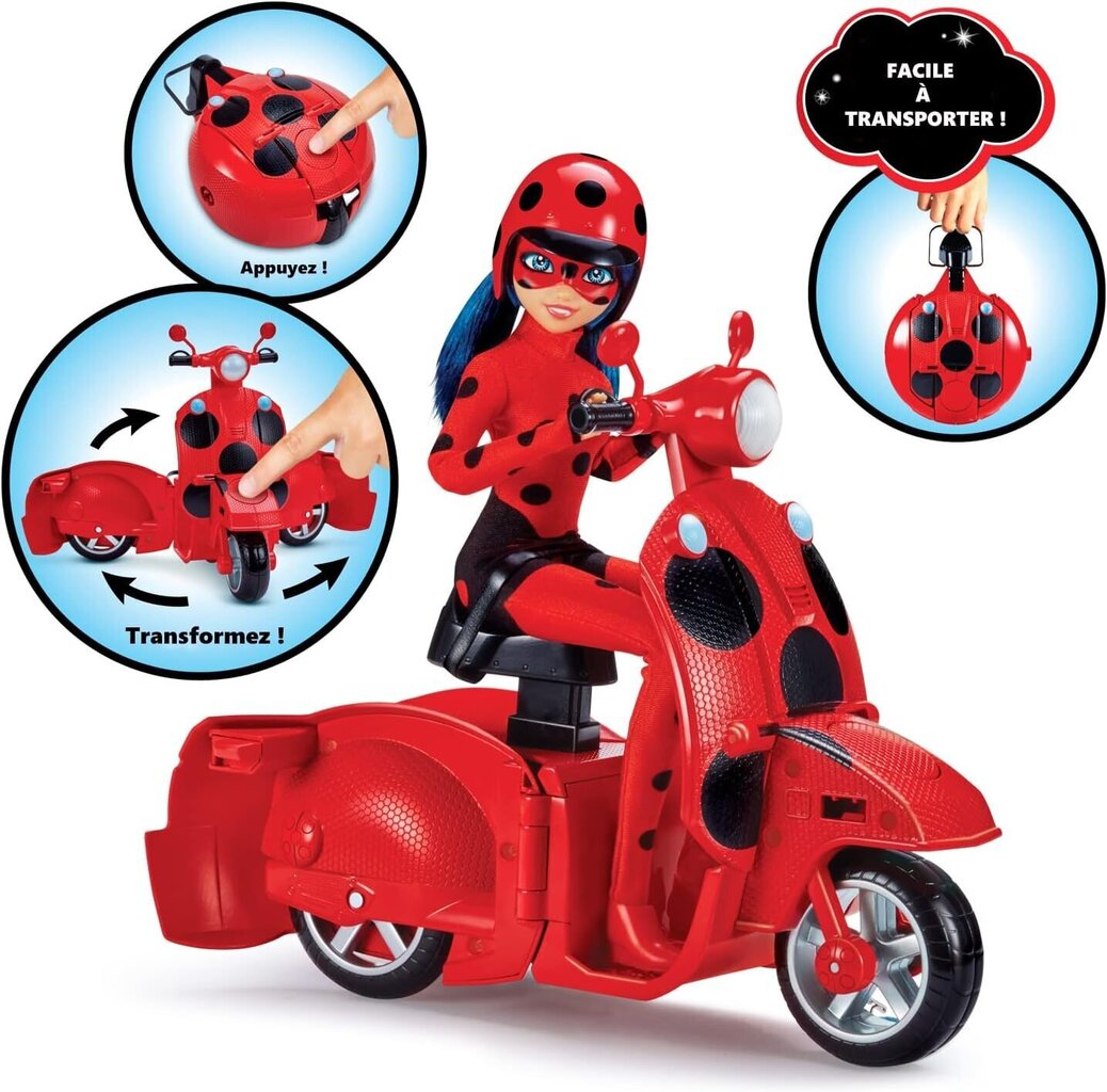 Miraculous Ladybug Scooter, koos nuku ja kahe aksessuaariga hind ja info | Tüdrukute mänguasjad | kaup24.ee
