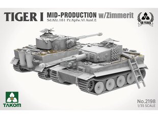 Takom - Tiger I Mid-Production w/Zimmerit Sd.Kfz. 181 Pz.Kpfw. VI Ausf. E, 1/35, 2198 цена и информация | Конструкторы и кубики | kaup24.ee