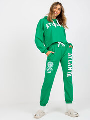 зеленый комплект из двух частей спортивного костюма с принтом цена и информация | Спортивная одежда для женщин | kaup24.ee
