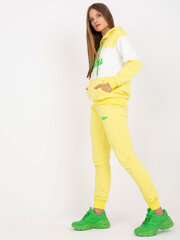 желто-зеленый спортивный костюм из двух частей с нашивками цена и информация | Спортивная одежда женская | kaup24.ee