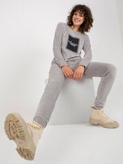 светло-серый женский велюровый комплект с круглым вырезом цена и информация | Спортивная одежда для женщин | kaup24.ee