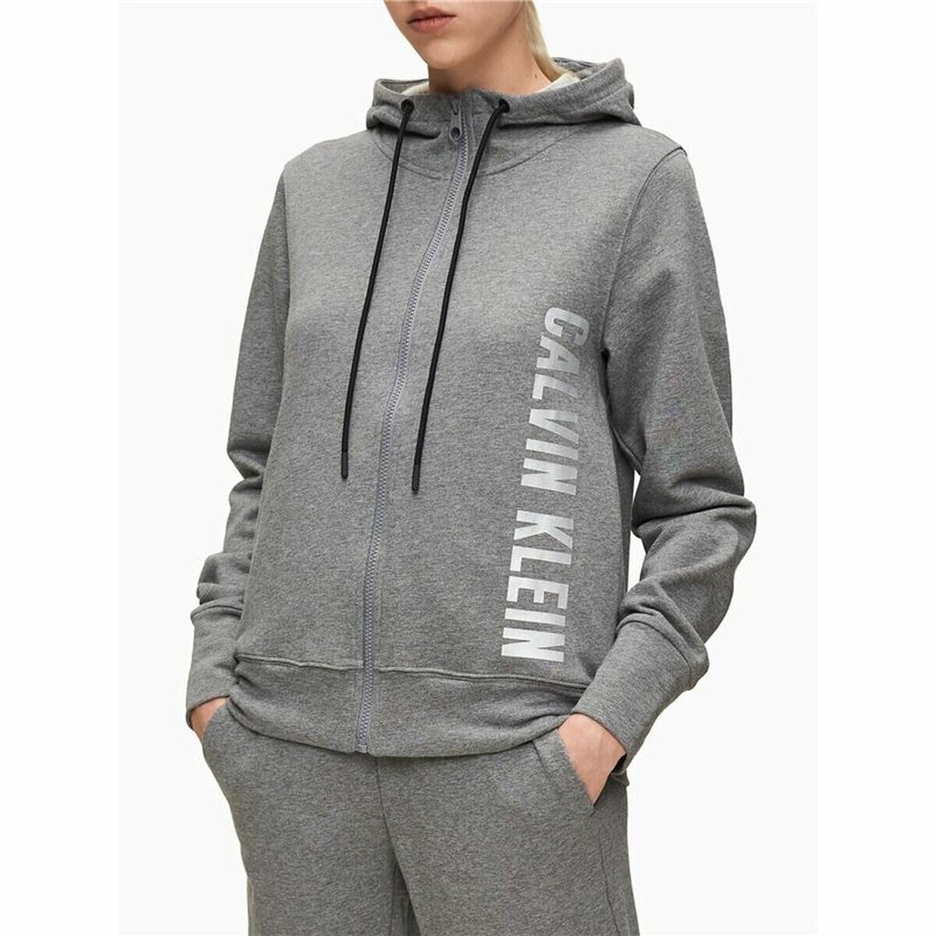 Dressipluus naistele Calvin Klein Full Zip, hall цена и информация | Naiste spordiriided | kaup24.ee