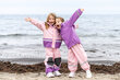 Didriksons laste kummikomplekt SLASKEMAN 2, roosa-lilla hind ja info | Laste vihmariided | kaup24.ee
