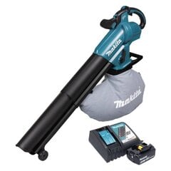 Akulehepuhur ja tolmuimeja, Makita DUB 187 RG, 18 V, koos aku ja laadijaga цена и информация | Пылесосы для сбора листьев, измельчители веток, очистители тротуарной плитки | kaup24.ee