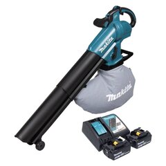 Akulehepuhur ja tolmuimeja, Makita DUB 187 RG2, 18 V, koos aku ja laadijaga цена и информация | Пылесосы для сбора листьев, измельчители веток, очистители тротуарной плитки | kaup24.ee