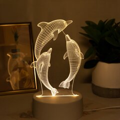 Smurf 3D светящийся дельфин цена и информация | Настольные лампы | kaup24.ee