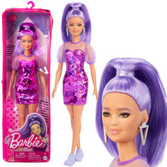 Barbie Fashionistas lilla juustega nukk hind ja info | Tüdrukute mänguasjad | kaup24.ee