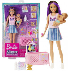 Barbie Skipper nukk lilla juustega, beebi ja aksessuaaridega hind ja info | Tüdrukute mänguasjad | kaup24.ee