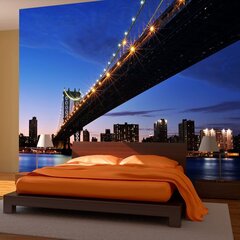 Fototapeet - Manhattan Bridge illuminated at night hind ja info | Fototapeedid | kaup24.ee