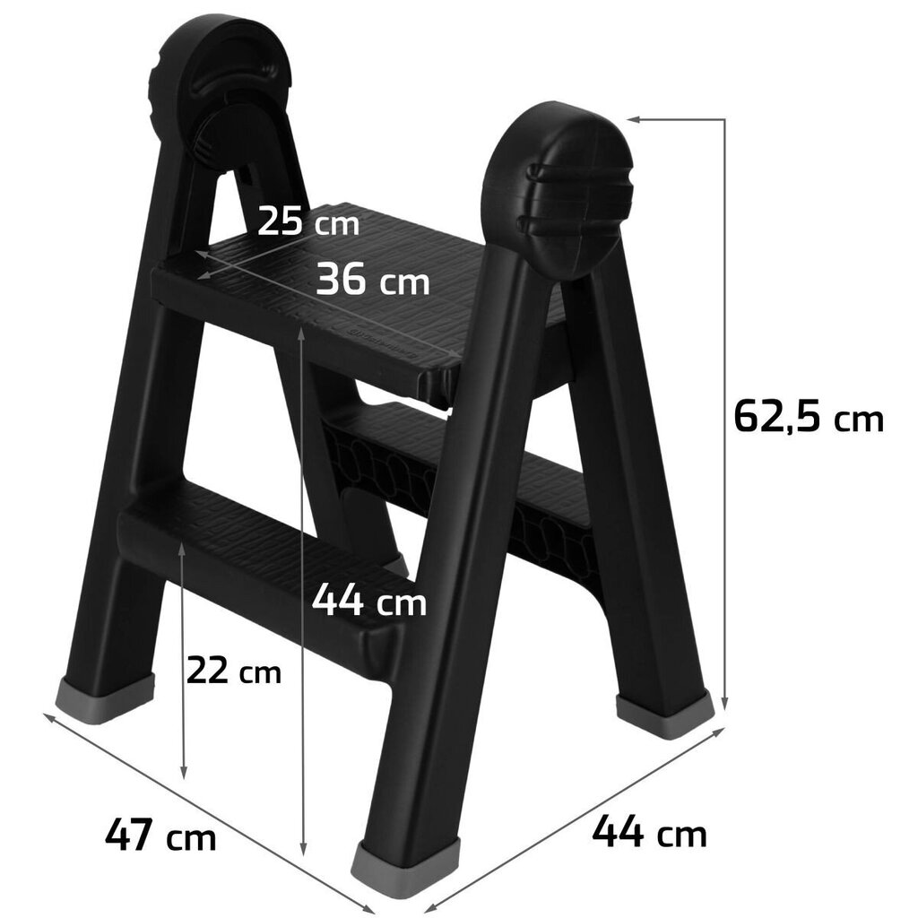 Kokkupandav redel Titan Kistenberg, 2 astet, 63 cm hind ja info | Redelid | kaup24.ee